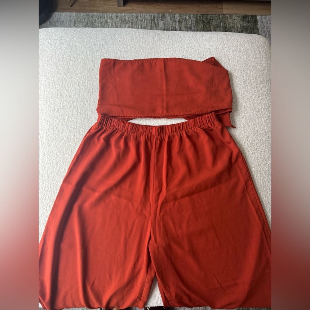 SHEIN curve two piece orange set